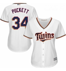 Womens Majestic Minnesota Twins 34 Kirby Puckett Authentic White Home Cool Base MLB Jersey