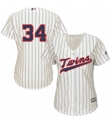 Womens Majestic Minnesota Twins 34 Kirby Puckett Replica Cream Alternate Cool Base MLB Jersey