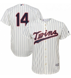 Youth Majestic Minnesota Twins 14 Kent Hrbek Replica Cream Alternate Cool Base MLB Jersey