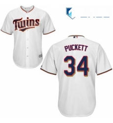 Youth Majestic Minnesota Twins 34 Kirby Puckett Replica White Home Cool Base MLB Jersey