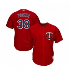 Youth Minnesota Twins 38 Blake Parker Replica Scarlet Alternate Cool Base Baseball Jersey 