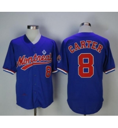 Montreal Expos 8 Gary Carter Baseball Jersey Blue Retro