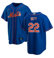 Men New York Mets 22 Brett Baty Blue Cool Base Stitched Baseball Jersey