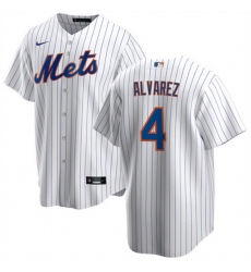 Men New York Mets 4 Francisco  C1lvarez White Cool Base Stitched Baseball Jersey