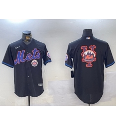 Men New York Mets Team Big Logo Graphite 2024 City Connect Limited Stitched Baseball Jersey 5