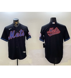 Men New York Mets Team Big Logo Graphite 2024 City Connect Limited Stitched Baseball Jersey 6