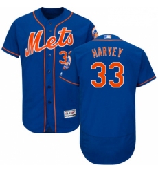 Mens Majestic New York Mets 33 Matt Harvey Royal Blue Alternate Flex Base Authentic Collection MLB Jersey