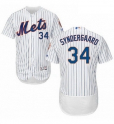 Mens Majestic New York Mets 34 Noah Syndergaard White Home Flex Base Authentic Collection MLB Jersey