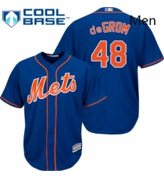 Mens Majestic New York Mets 48 Jacob deGrom Replica Royal Blue Alternate Home Cool Base MLB Jersey