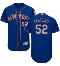 Mens Majestic New York Mets 52 Yoenis Cespedes RoyalGray Alternate Flex Base Authentic Collection MLB Jersey