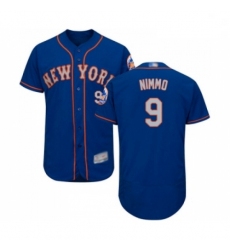 Mens New York Mets 9 Brandon Nimmo Royal Gray Alternate Flex Base Authentic Collection Baseball Jersey