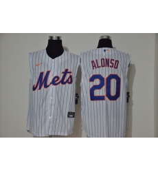 Mets 20 Pete Alonso White Nike Cool Base Sleeveless Jersey