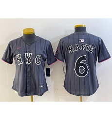 Women New York Mets Graphite 2024 City Connect Limited Stitched Baseball Jersey 1