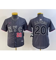 Youth New York Mets 20 Pete Alonso Graphite 2024 City Connect Limited Stitched Baseball Jersey 5