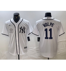 Men New York Yankees 11 Anthony Volpe White Cool Base Stitched Baseball JerseyS