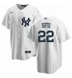 Men New York Yankees 22 Juan Soto White Cool Base Stitched Baseball Jersey