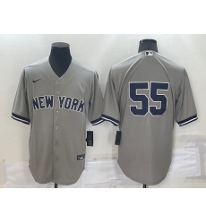 Men New York Yankees 55 Domingo Germ E1n Grey Cool Base Stitched Baseball Jersey