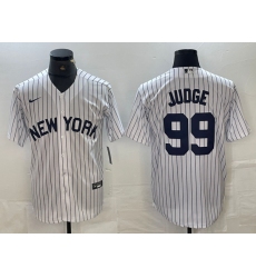 Men New York Yankees 99 Aaron Judge White Cool Base Stitched Baseball Jersey