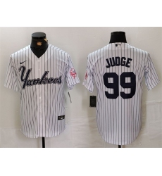 Men New York Yankees 99 Aaron Judge White Cool Base Stitched Baseball Jersey