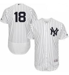 Mens Majestic New York Yankees 18 Don Larsen White Home Flex Base Authentic Collection MLB Jersey