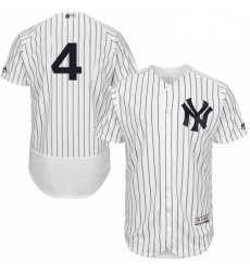 Mens Majestic New York Yankees 4 Lou Gehrig White Home Flex Base Authentic Collection MLB Jersey