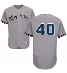 Mens Majestic New York Yankees 40 Luis Severino Grey Flexbase Authentic Collection MLB Jersey