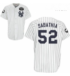 Mens Majestic New York Yankees 52 CC Sabathia Replica White GMS The Boss MLB Jersey