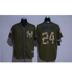 Yankees 24 Gary Sanchez Olive 2020 Nike Cool Base Jersey