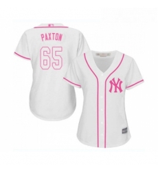 Womens New York Yankees 65 James Paxton Authentic White Fashion Cool Base Baseball Jersey 