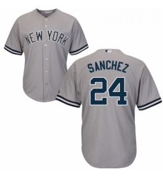 Youth Majestic New York Yankees 24 Gary Sanchez Authentic Grey Road MLB Jersey