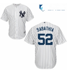 Youth Majestic New York Yankees 52 CC Sabathia Replica White Home MLB Jersey