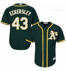 Mens Majestic Oakland Athletics 43 Dennis Eckersley Replica Green Alternate 1 Cool Base MLB Jersey