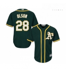 Mens Oakland Athletics 28 Matt Olson Replica Green Alternate 1 Cool Base Baseball Jersey 