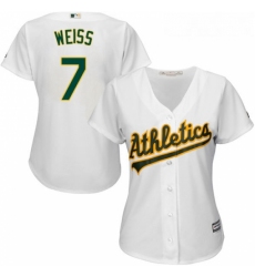 Womens Majestic Oakland Athletics 7 Walt Weiss Authentic White Home Cool Base MLB Jersey