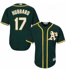 Youth Majestic Oakland Athletics 17 Glenn Hubbard Replica Green Alternate 1 Cool Base MLB Jersey