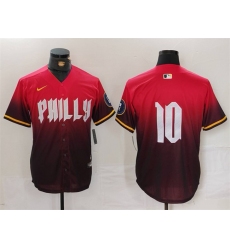 Men Philadelphia Phillies 10 J T  Realmuto Red 2024 City Connect Limited Stitched Jersey