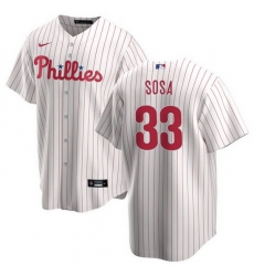 Men Philadelphia Phillies 33 Edmundo Sosa White Cool Base Stitched Baseball Jersey