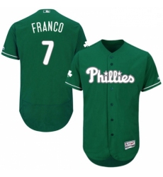 Mens Majestic Philadelphia Phillies 7 Maikel Franco Green Celtic Flexbase Authentic Collection MLB Jersey