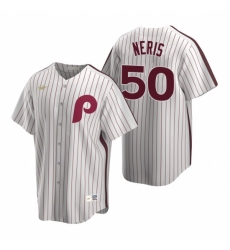 Mens Nike Philadelphia Phillies 50 Hector Neris White Cooperstown Collection Home Stitched Baseball Jersey