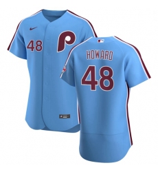 Philadelphia Phillies 48 Spencer Howard Men Nike Light Blue Alternate 2020 Authentic Player MLB Jersey