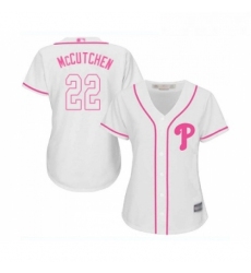 Womens Philadelphia Phillies 22 Andrew McCutchen Replica White Fashion Cool Base Baseball Jersey 