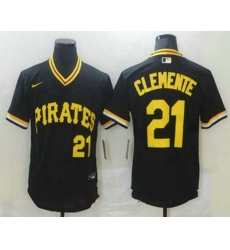 Men Pittsburgh Pirates 21 Roberto Clemente Black Mesh Batting Practice Throwback Nike Jersey