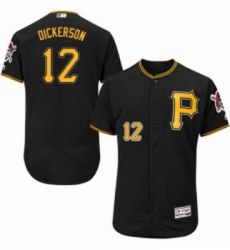 Mens Majestic Pittsburgh Pirates 12 Corey Dickerson Black Alternate Flex Base Authentic Collection MLB Jersey