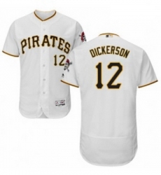 Mens Majestic Pittsburgh Pirates 12 Corey Dickerson White Home Flex Base Authentic Collection MLB Jersey