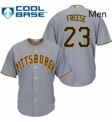 Mens Majestic Pittsburgh Pirates 23 David Freese Replica Grey Road Cool Base MLB Jersey 