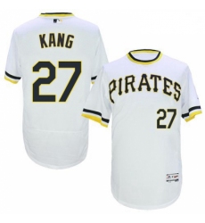 Mens Majestic Pittsburgh Pirates 27 Jung ho Kang White Flexbase Authentic Collection Cooperstown MLB Jersey