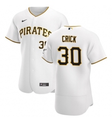 Pittsburgh Pirates 30 Kyle Crick Men Nike White Home 2020 Authentic Player MLB Jersey