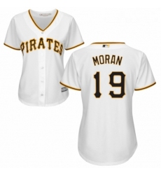 Womens Majestic Pittsburgh Pirates 19 Colin Moran Authentic White Home Cool Base MLB Jersey 