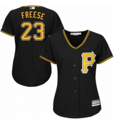 Womens Majestic Pittsburgh Pirates 23 David Freese Replica Black Alternate Cool Base MLB Jersey 