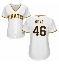 Womens Majestic Pittsburgh Pirates 46 Ivan Nova Replica White Home Cool Base MLB Jersey 